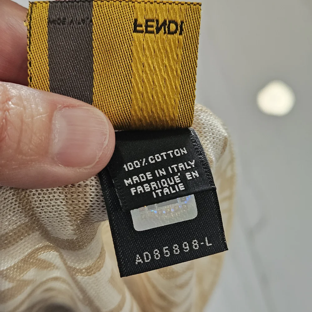 Fendi Beige Monogram Scarf - Picture 6 of 10